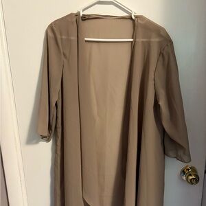 Chic Tan Sheer Shawl or Seim Suit Cover